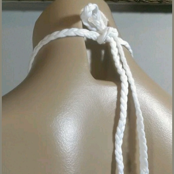 SO WHITE FLORAL HALTER TANK TUBE TOP SHIRT - Picture 8 of 8